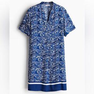 NWT H&M Blue and White Viscose Tunic Dress L